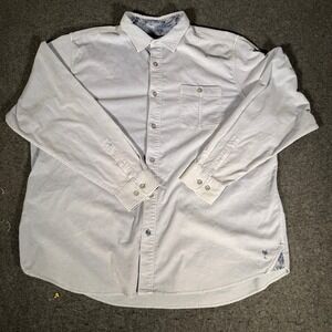 Tommy Bahama Coastline Cord Shirt Mens 2XLT Light Blue Grey Corduroy Long Sleeve